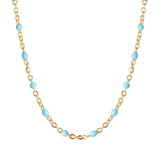 Blue Enamel Dot Necklace-Chemistry Jewelry