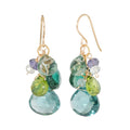 Blue Mix Cluster Earrings