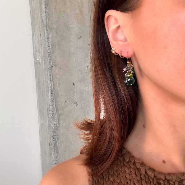 Blue Mix Cluster Earrings