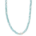 Blue Mother of Pearl + Opal Necklace
