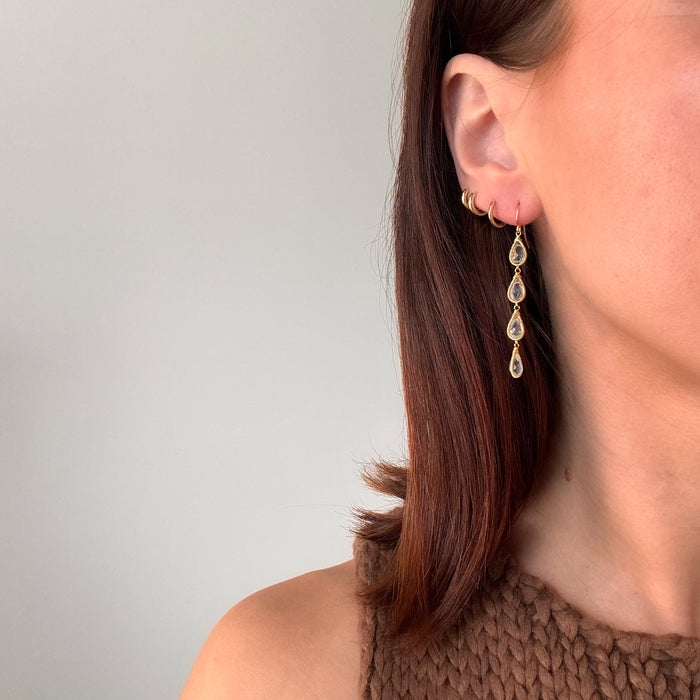 Blue Topaz Line Earrings