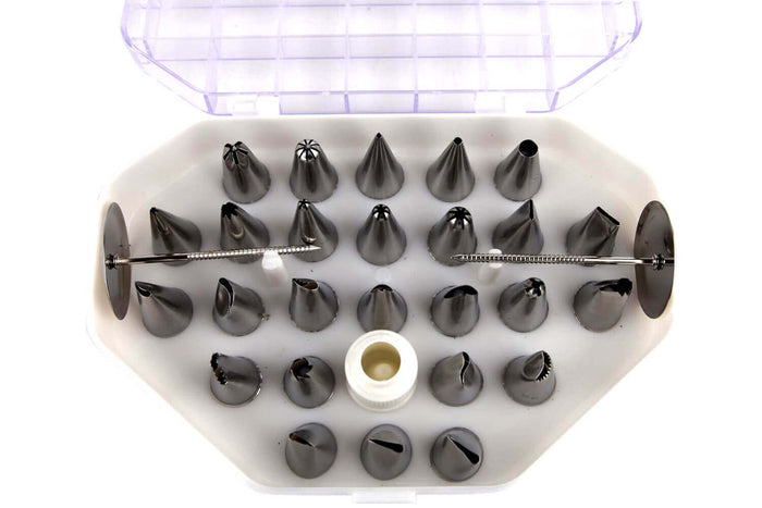Boîte de douilles en acier inoxydable pour décors fins - 26 ou 52 douilles - 26