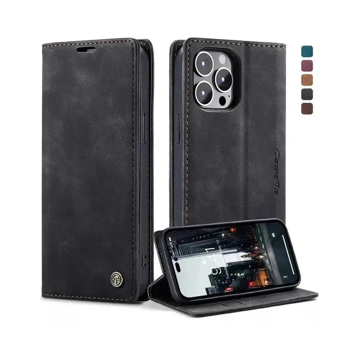 Caseme Magnetic Flip PU Leather Wallet Case for iPhone 11 Pro Max - Black
