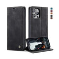 Caseme Magnetic Flip PU Leather Wallet Case for iPhone 11 Pro Max - Black
