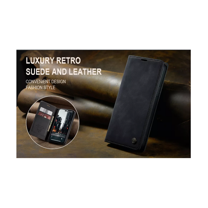Caseme Magnetic Flip PU Leather Wallet Case for iPhone 11 Pro Max - Black