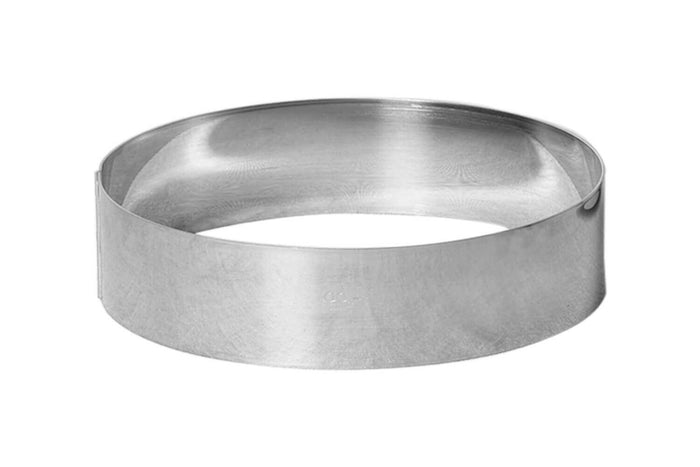 Cercle à mousse et entremet Gobel inox bord haut épaisseur 1mm - 16cm