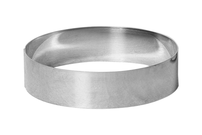 Cercle à mousse et entremet Gobel inox bord haut épaisseur 1mm - 18cm