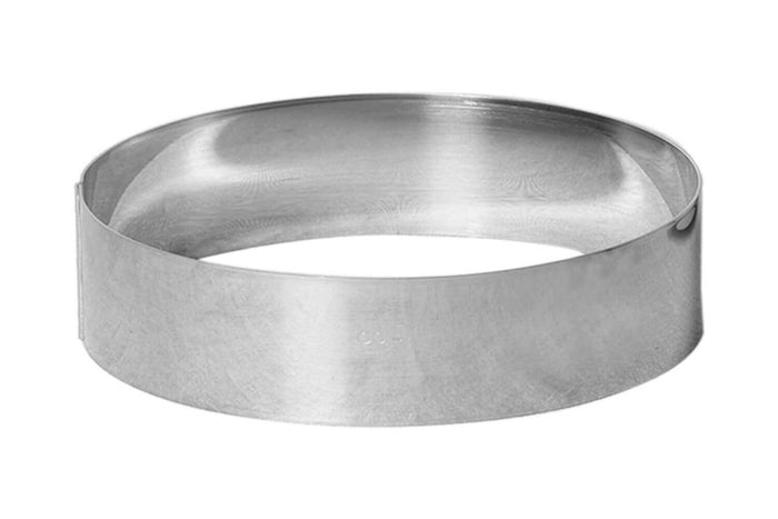 Cercle à mousse et entremet Gobel inox bord haut épaisseur 1mm - 20cm