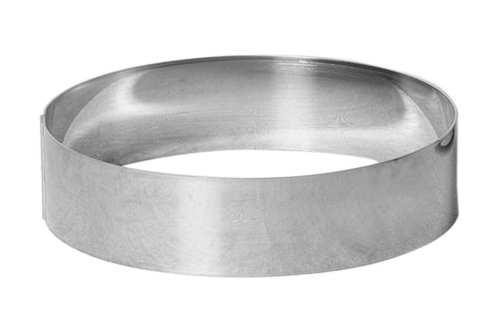 Cercle à mousse et entremet Gobel inox bord haut épaisseur 1mm - 22cm