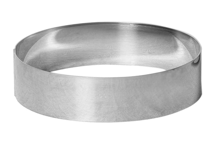 Cercle à mousse et entremet Gobel inox bord haut épaisseur 1mm - 24cm