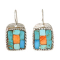Charlie Favour Mosaic Turquoise + Spiny Oyster Shell Earrings