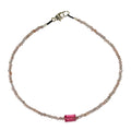 Chocolate Moonstone + Pink Tourmaline Bracelet No. 10-Margaret Solow