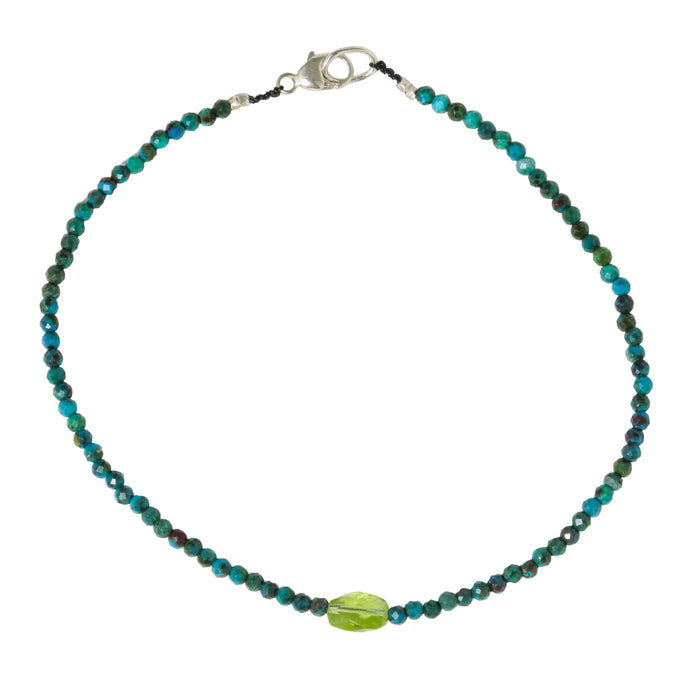 Chrysocolla + Peridot Bracelet No. 7-Margaret Solow