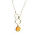 Citrine Double Circle Drop Necklace
