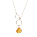 Citrine Double Circle Drop Necklace
