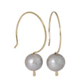 Cleo Silver Pearl Hook Earrings-Lulu Designs