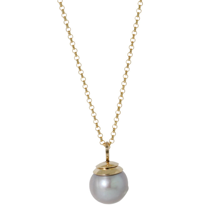 Cleo Silver Pearl Necklace-Lulu Designs