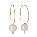 Cleo White Pearl Hook Earrings-Lulu Designs