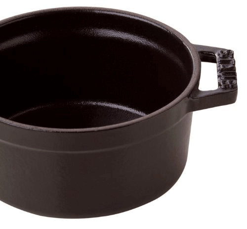 Cocotte ronde en fonte émaillée STAUB noir mat