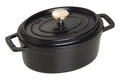 Cocotte Staub ovale en fonte émaillée noir mat - 31 cm