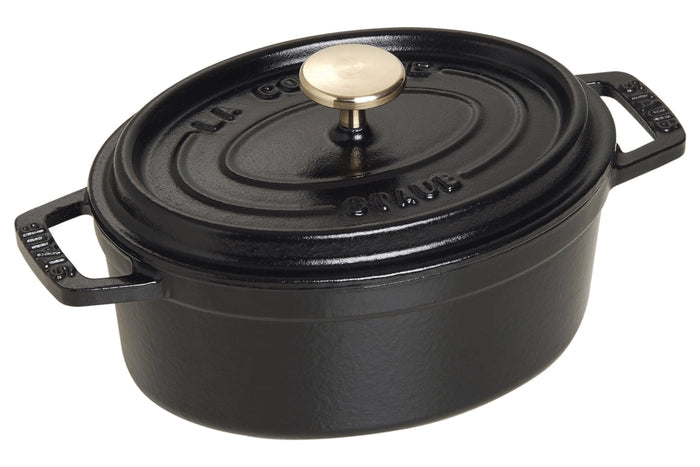 Cocotte Staub ovale en fonte émaillée noir mat - 37 cm