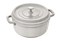 Cocotte STAUB ronde en fonte émaillée truffe blanche - 22 cm