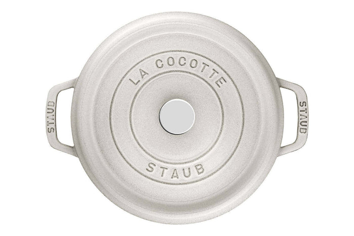 Cocotte STAUB ronde en fonte émaillée truffe blanche - 22 cm