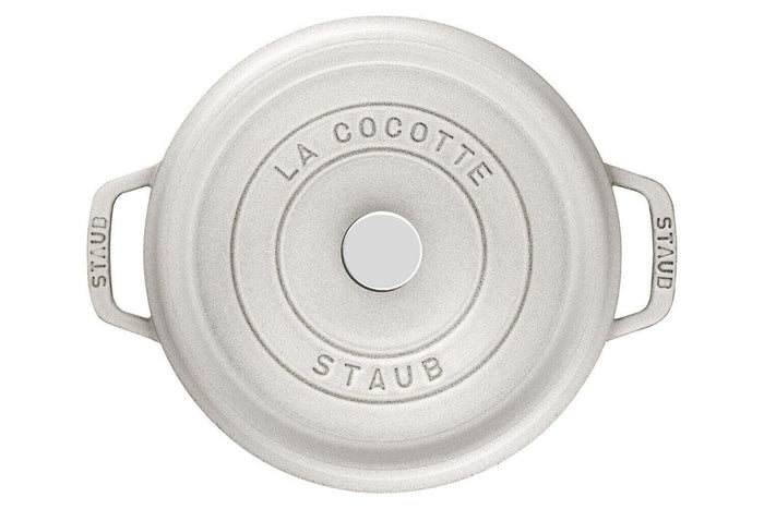 Cocotte STAUB ronde en fonte émaillée truffe blanche - 24 cm