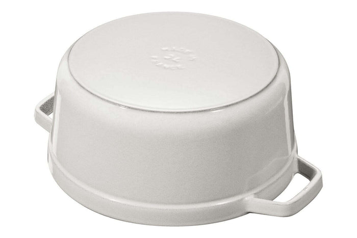 Cocotte STAUB ronde en fonte émaillée truffe blanche - 24 cm