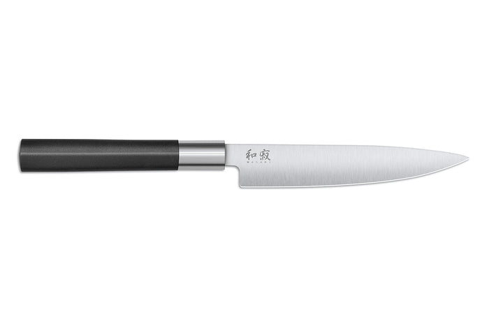 Coffret 3 couteaux Kai Wasabi Black : Universel 10cm et 15cm et Santoku 16,5cm