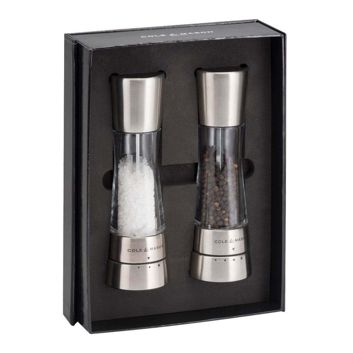 Coffret de 2 moulins sel/poivre Derwent Cole & Mason 19cm - Inox