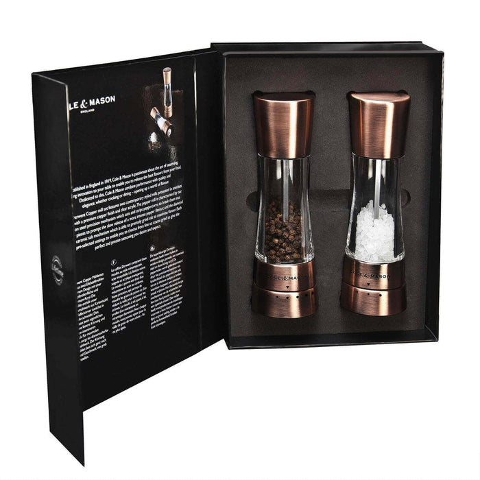 Coffret de 2 moulins sel/poivre Derwent Cole & Mason 19cm - Cuivre