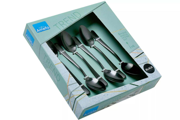 Coffret de 6 cuillères à moka Amefa Austin inox revêtement coloré - Gris graphite