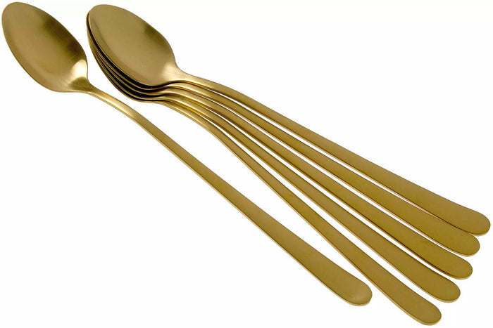 Coffret de 6 cuillères mazagran Amefa Austin inox revêtement coloré - Doré