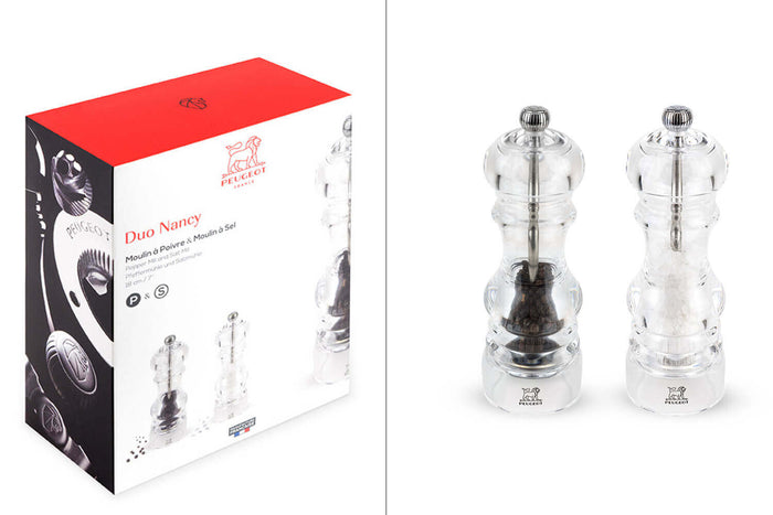 Coffret duo moulin à sel et poivre Peugeot Nancy en acrylique