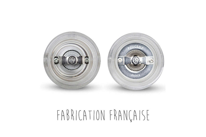 Coffret duo moulin à sel et poivre Peugeot Oslo en acrylique et inox 14cm - Sel sec