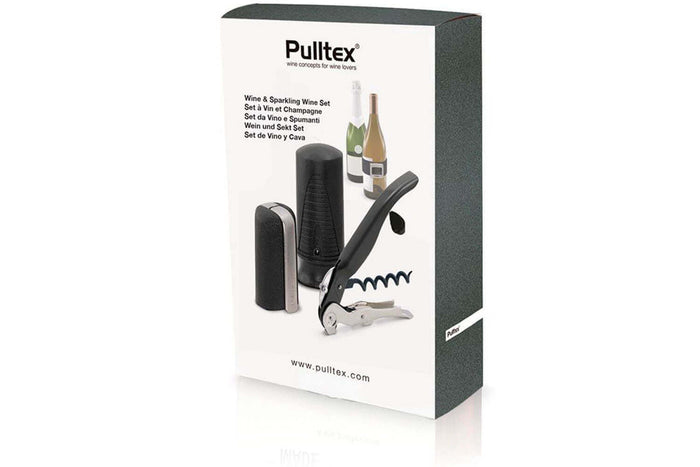 Coffret tire bouchon vin et champagne Pulltex 3 pièces - Noir