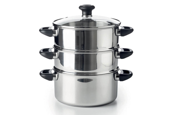 Combiné vapeur Beka Polo en acier inoxydable 18/10 + couvercle en verre - 20cm