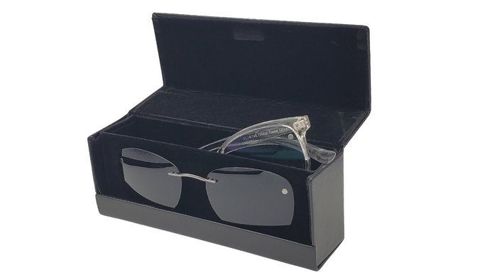 Combo case for clip and prescription glasses