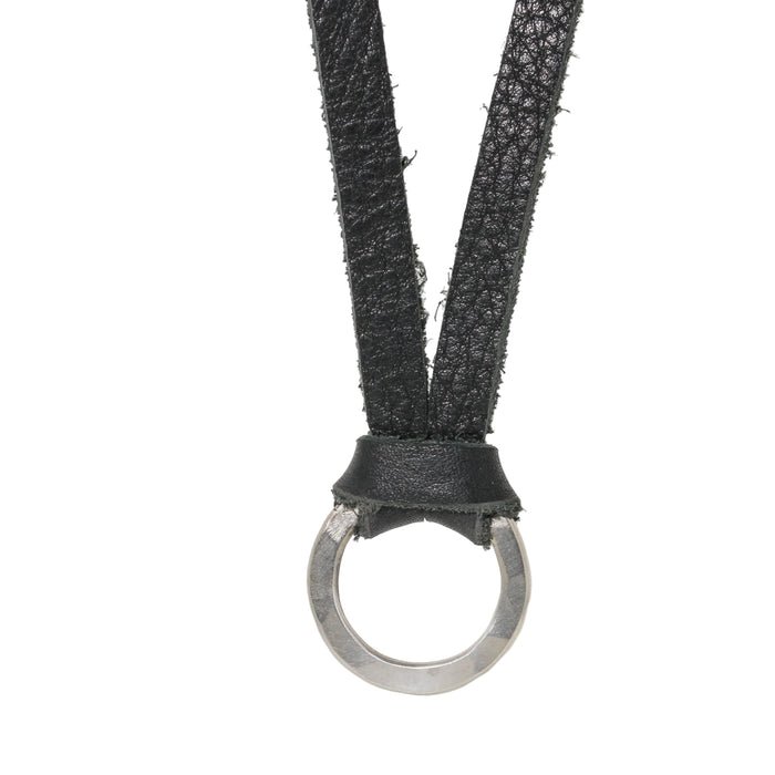 Black leather ‘come here’ necklace in sterling silver by Glacier Lily