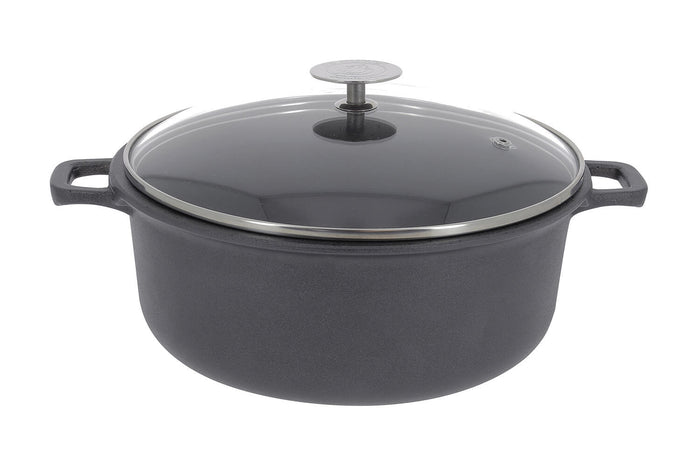 Coquelle en fonte d'aluminium De Buyer Choc Extrême avec couvercle verre - 20cm