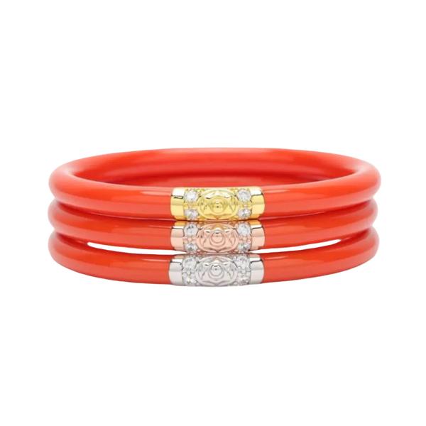 Coral Three Kings Bangle Bracelet Set