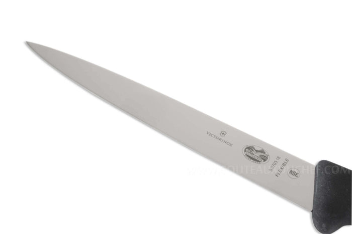 Couteau à dénerver/filet de sole Victorinox 5.3703.18 lame 18cm manche fibrox noir