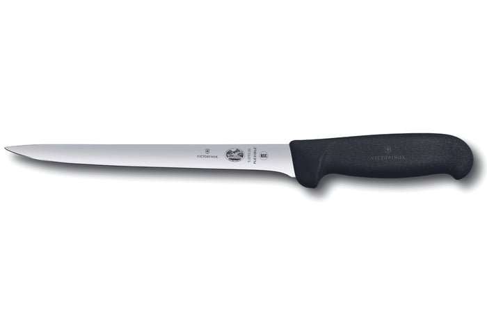 Couteau à dénerver/filet de sole Victorinox 5.3763.20 lame usée 20cm manche fibrox noir
