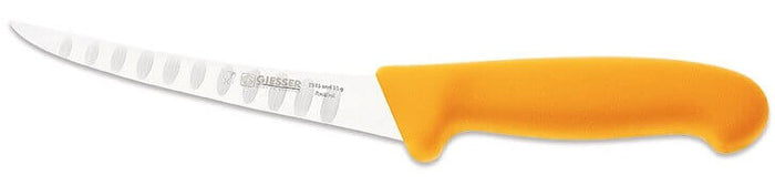 Couteau à désosser pro Giesser lame alvéolée rigide 15cm 2515 - Jaune foncé