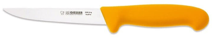 Couteau à désosser pro Giesser lame droite rigide 14cm 3165 - Jaune foncé