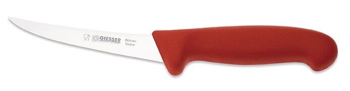 Couteau à désosser pro Giesser lame rigide 13cm 2515 - Rouge