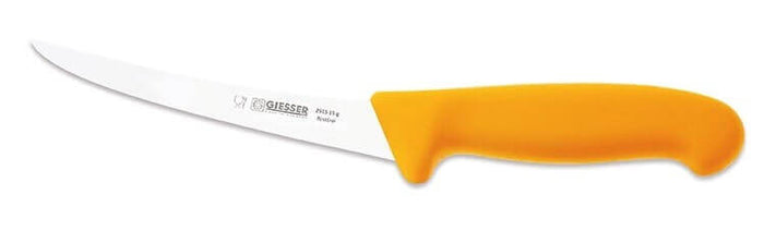Couteau à désosser pro Giesser lame rigide 15cm 2515 - Jaune foncé