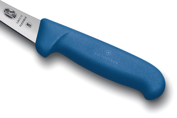 Couteau à désosser Victorinox 5.6612.15 lame renversée flexible 15cm manche fibrox bleu