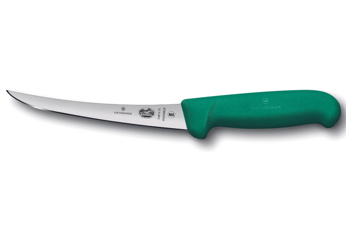 Couteau à désosser Victorinox 5.6614.15 lame renversée flexible 15cm manche fibrox vert